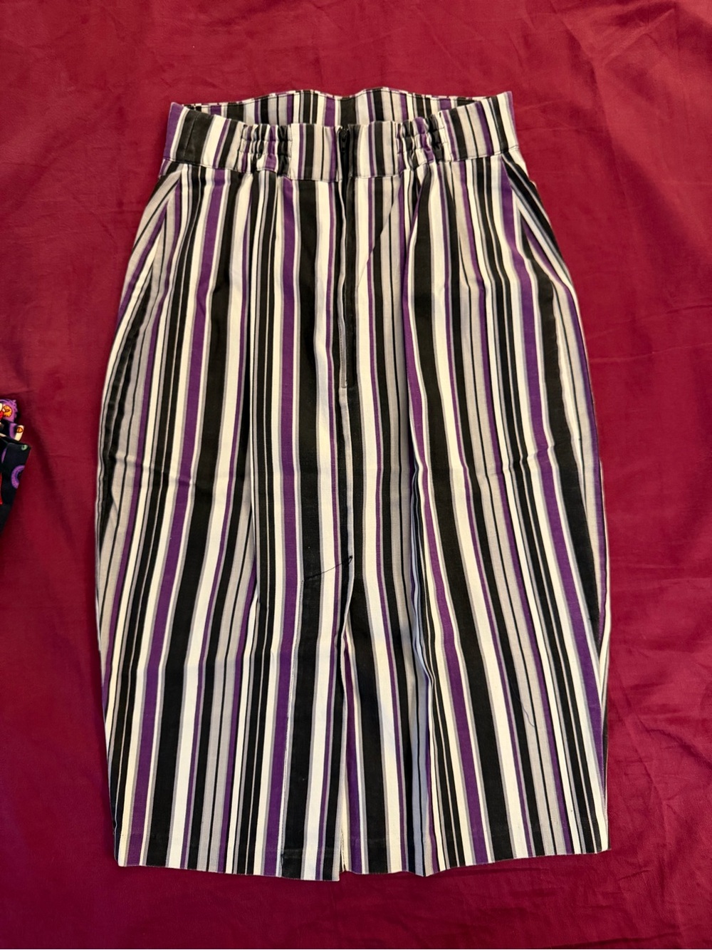 PUG purple stripe pencil skirt, size medium - Picture 2 of 2